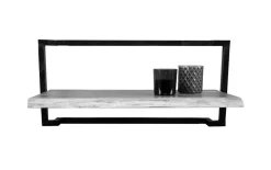 Regal Angola 6, Akazie Massivholz/schwarz, 100 x 30 cm