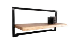 Regal Angola 6, Akazie Massivholz/schwarz, 100 x 30 cm