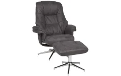 Relaxsessel mit Hocker Burnaby, anthrazit, inkl. Relaxfunktion