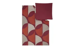Satin-Bettwäsche s.Oliver, rot/beige, 135 x 200 cm