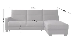 Schlafsofa Florenz, anthrazit, inkl. Longchair, 140 x 208 cm