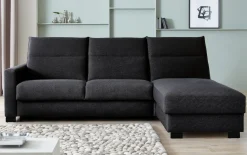 Schlafsofa Florenz, anthrazit, inkl. Longchair, 140 x 208 cm