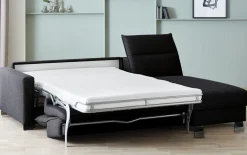 Schlafsofa Florenz, anthrazit, inkl. Longchair, 140 x 208 cm
