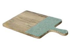 Schneidebrett, blau/braun, 46 cm