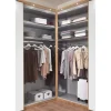 Schranksystem Clivo, Eiche Bianco Nachbildung/Glas champagner