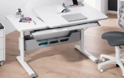 Schreibtisch Diego GT, kreideweiß, höhenverstellbar, 130 x 70 cm
