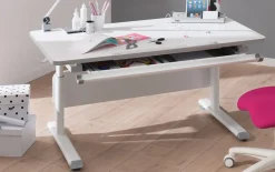 Schreibtisch Diego, kreideweiß, 120 x 70 cm, höhenverstellbar