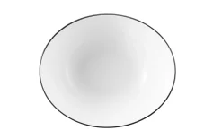 Schüssel oval Black Line in weiß, 21 cm