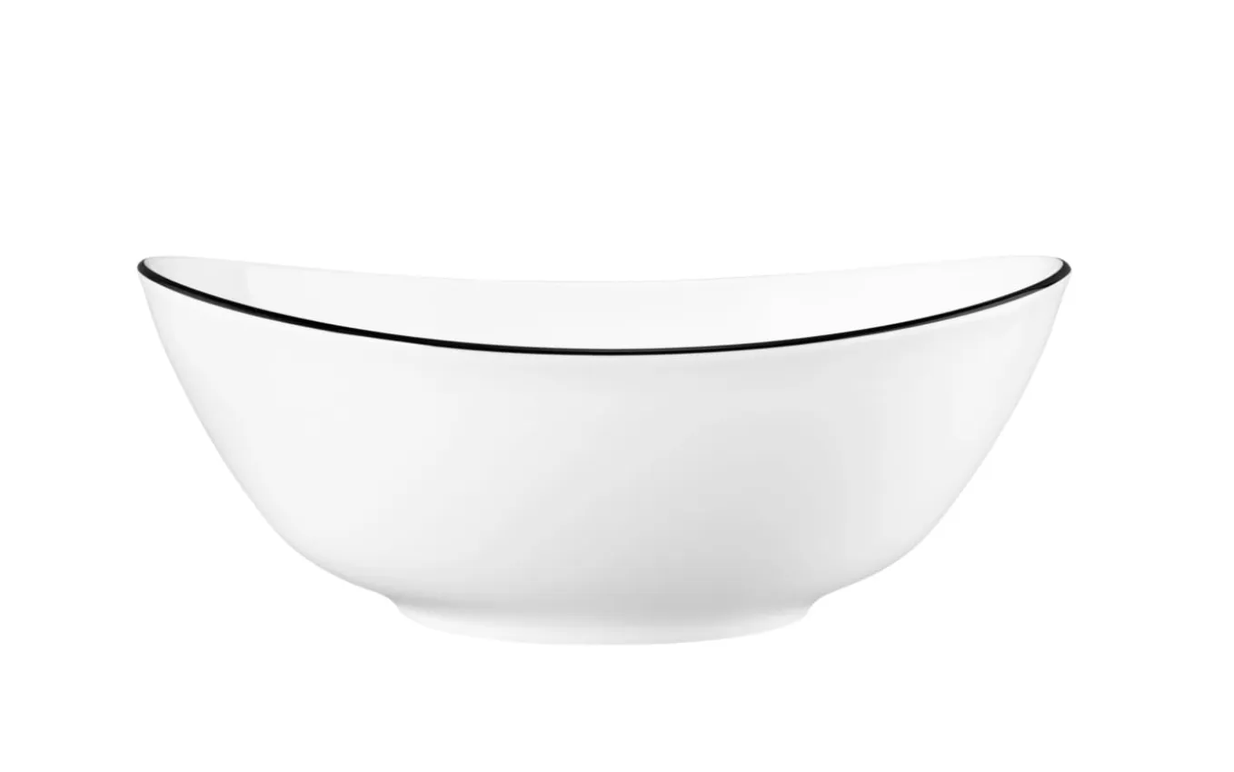 Schüssel oval Black Line in weiß, 25,5 cm