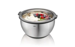 Schüssel-Set mit Spritzschutzdeckel Muovo, Edelstahl, 2-er Set