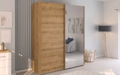 Schwebetürenschrank Cherie, Asteiche-Nachbildung, 181 x 223 cm
