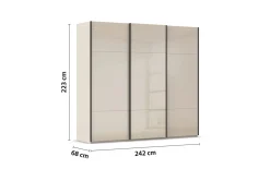 Schwebetürenschrank Contido, champagner, 242 x 223 cm
