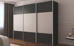 Schwebetürenschrank Contido, grau/graphit, 242 x 223 cm