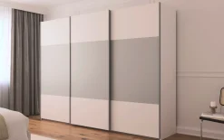 Schwebetürenschrank Contido, weiß/grau, inkl. Zubehör