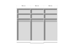 Schwebetürenschrank Denver, graphit/Eiche bianco, 300 x 236 cm