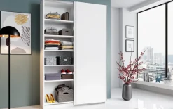 Schwebetürenschrank Fast, weiß, 125 x 195 cm