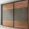 Schwebetürenschrank Florina, Moccafarbig/Trentino Eiche-Nachbildung
