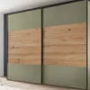 Schwebetürenschrank Florina, salbeigrün/Artisan Eiche-Nachbildung