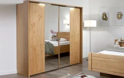 Schwebetürenschrank Innsbruck, Erle teilmassiv, 200 x 197 cm