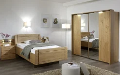 Schwebetürenschrank Innsbruck, Erle teilmassiv, 200 x 197 cm