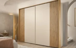 Schwebetürenschrank Isabelle, champagner/Eiche Bianco
