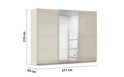 Schwebetürenschrank Kulmbach, champagner, 271 x 210 cm
