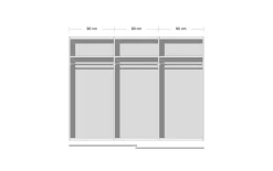 Schwebetürenschrank Linea, Bartex Eiche/graphit, 270 x 211 cm