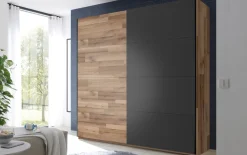 Schwebetürenschrank Medina, Montana Oak, graphit, 215 x 210 cm