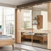 Schwebetürenschrank Paolo, teilmassive Eiche/Treibholz-Nachbildung, 300 x 217 cm