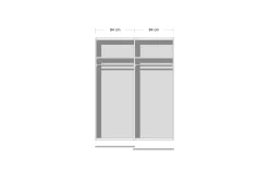 Schwebetürenschrank Puls, weiß, 170 x 196 cm