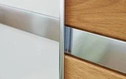 Schwebetürenschrank Savona 2.0, Bianco-Eiche massiv/champagner, 300 x 217 cm