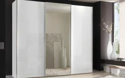 Schwebetürenschrank Serenade, Alpinweißglas/weiß