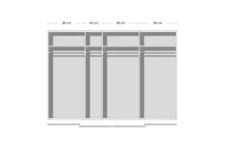 Schwebetürenschrank Syncrono, seidengrau, 316 x 211 cm