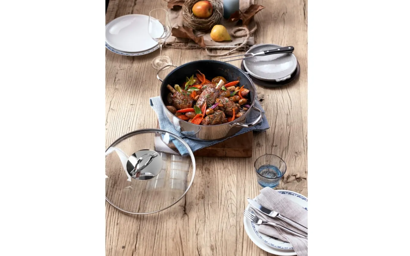 Servier-/Schmorpfanne mit Glasdeckel, 28 cm