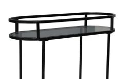 Servierwagen Jason 5, schwarz/Mangoholz massiv