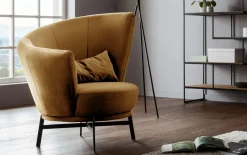 Sessel MR Kleo, gold/schwarz, inkl. 360° Drehfunktion