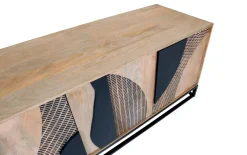 Sideboard Atari, Mangoholz/schwarz, inkl. Softclose Funktion