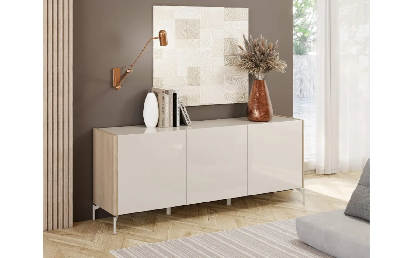 Sideboard Dillon, Eiche Lindberg-Nachbildung/grau