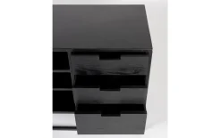 Sideboard Guuji, schwarz, Rattan, 156 cm