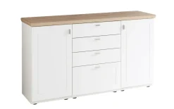Sideboard Idamo, Tonweiss matt, Alteiche Nachbildung