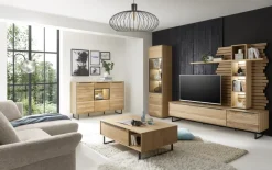 Sideboard Jackson, Eiche teilmassiv, inkl. LED-Beleuchtung