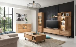 Sideboard Jackson, Eiche teilmassiv, inkl. LED-Beleuchtung