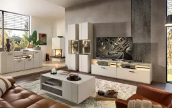 Sideboard Lots, creme/Steinfurnier, inkl. Softclose Funktion