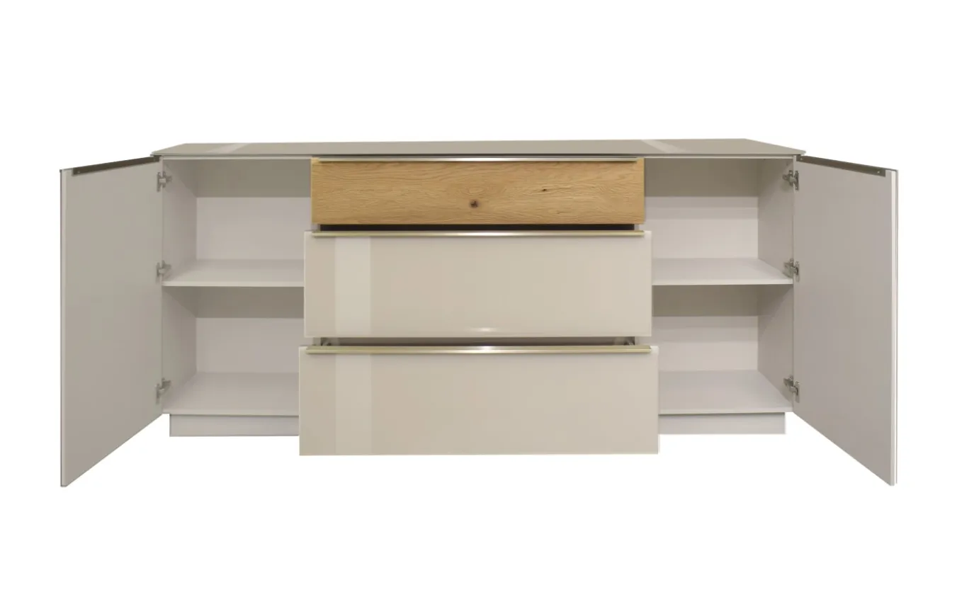 Sideboard Nova, kaschmir/Eiche massiv, inkl. Griffbeleuchtung