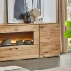 Sideboard Olvera, teilmassive Asteiche