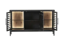 Sideboard Showcase, Akazie/schwarz, inkl. LED-Beleuchtung