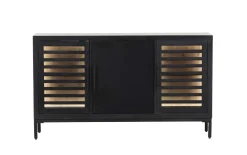 Sideboard Showcase, Akazie/schwarz, inkl. LED-Beleuchtung