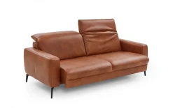 3-Sitzer HU-PC23005, cognac, inkl. Kopfpolsterverstellung