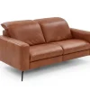 2,5-Sitzer HU-PC23005, cognac, inkl. Kopfpolsterverstellung