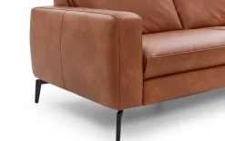 2,5-Sitzer HU-PC23005, cognac, inkl. Kopfpolsterverstellung